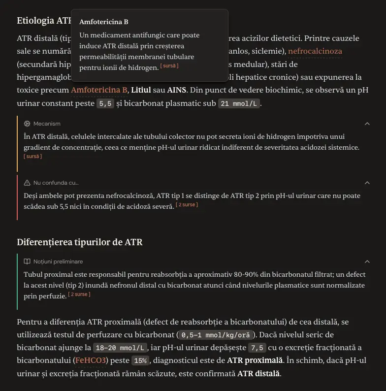 Rezumate interactive cu definiții clicabile și adnotări contextuale